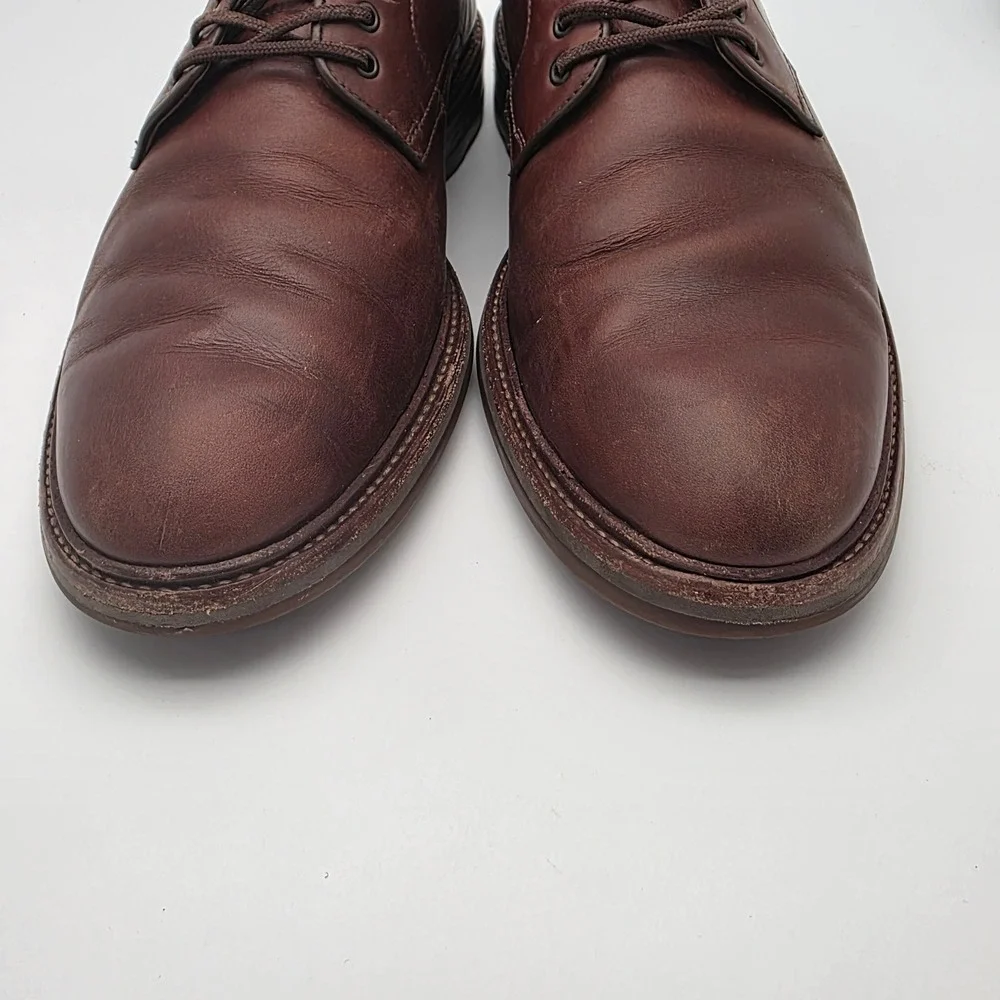 Johnston & Murphy Derby Dress Shoes Men 11M Brown Leather Brazil Lug Sole Preppy